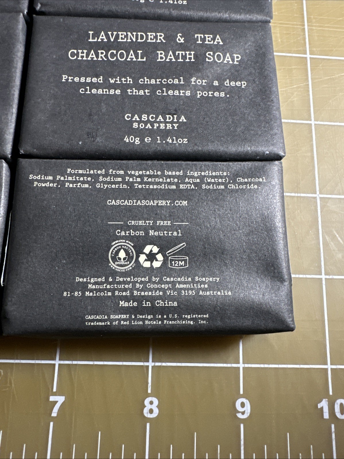 Cascadia Soapery Lavender & Tea Charcoal Soap 1.41 oz Lot Of 9