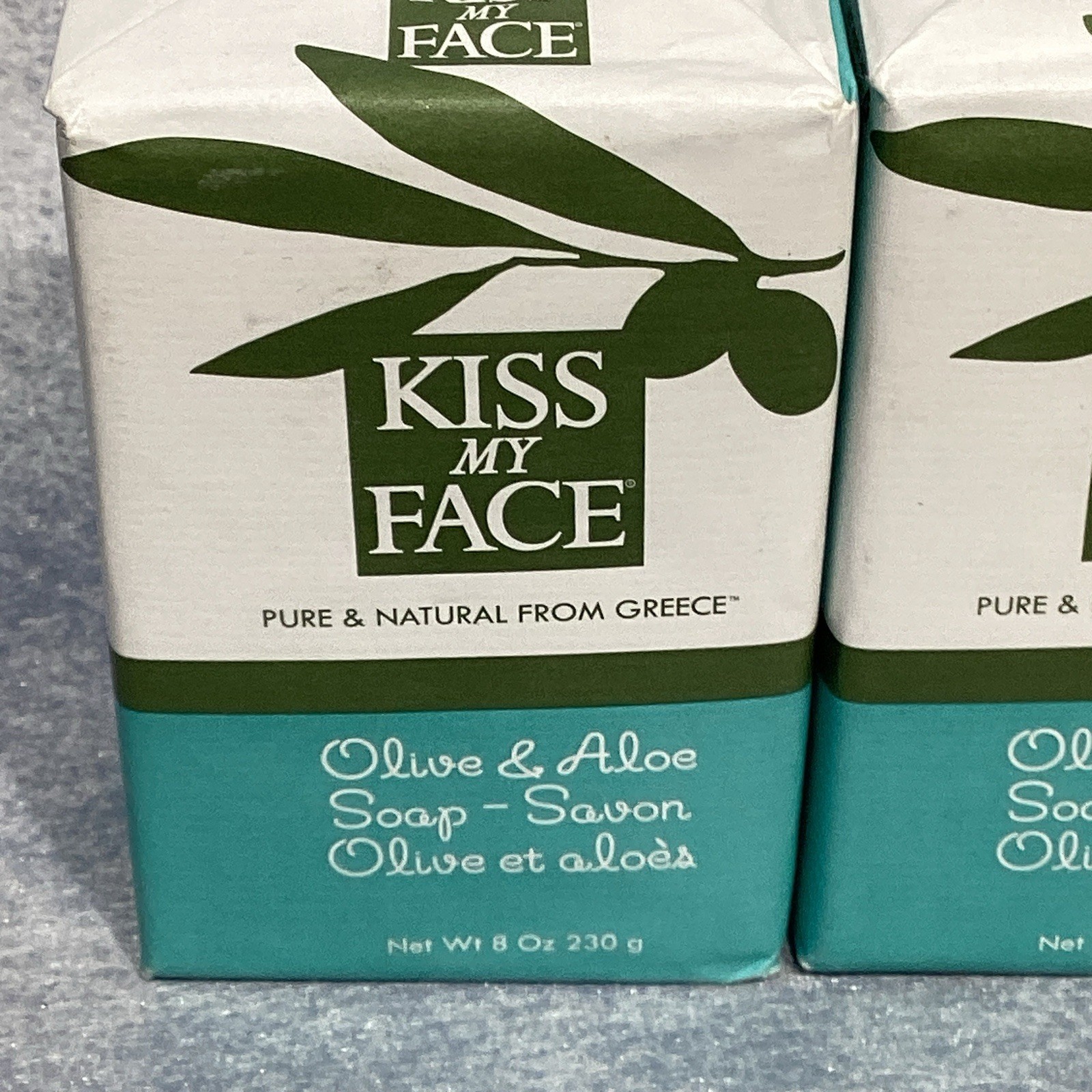 TWO New Kiss My Face Olive & Aloe Soap Bars Cruelty Free Vegan 8 oz ea