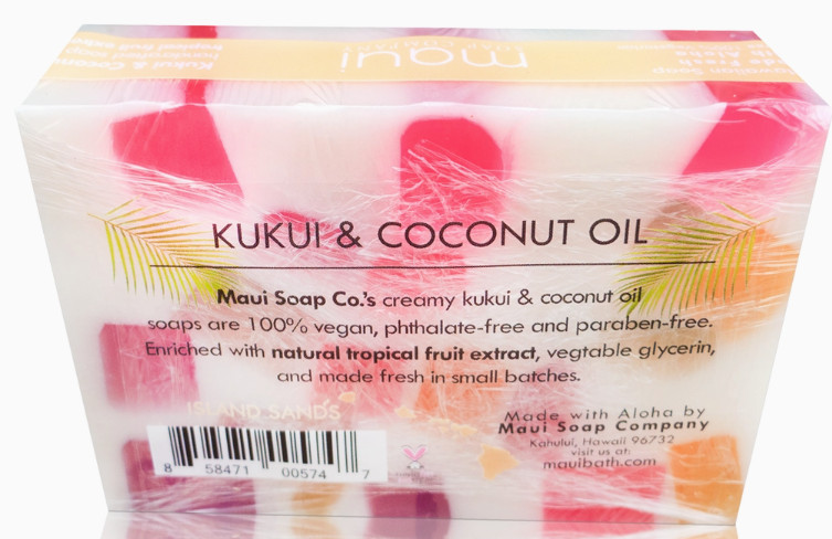 Maui Soap Co Island Sands Bar Soap with Kukui & Coconut Oil 6oz