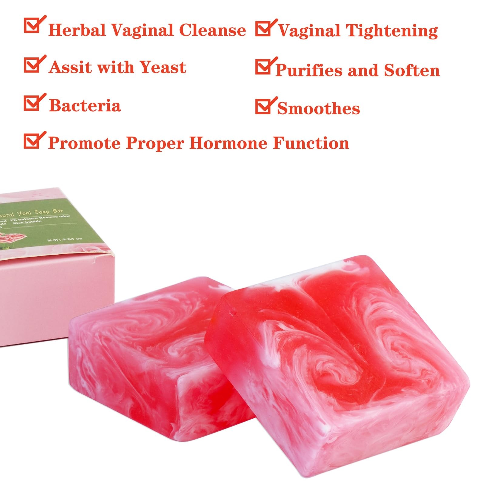 2 PCS Yoni Soap Bars for Women, 100% Handmade Natural PH Balanced & V Cleansi…