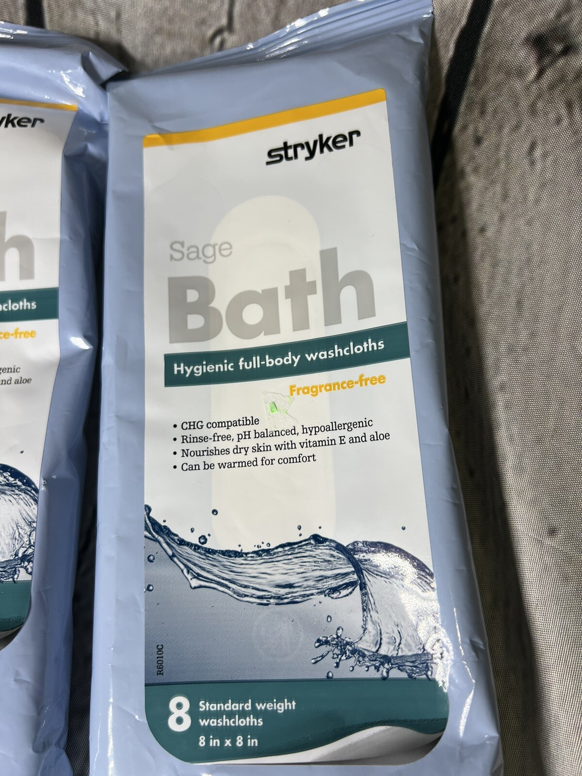 New Stryker Sage Bath Hygenic Full Body Washcloths Fragrance-Free 8pk 4 Pk -BB4