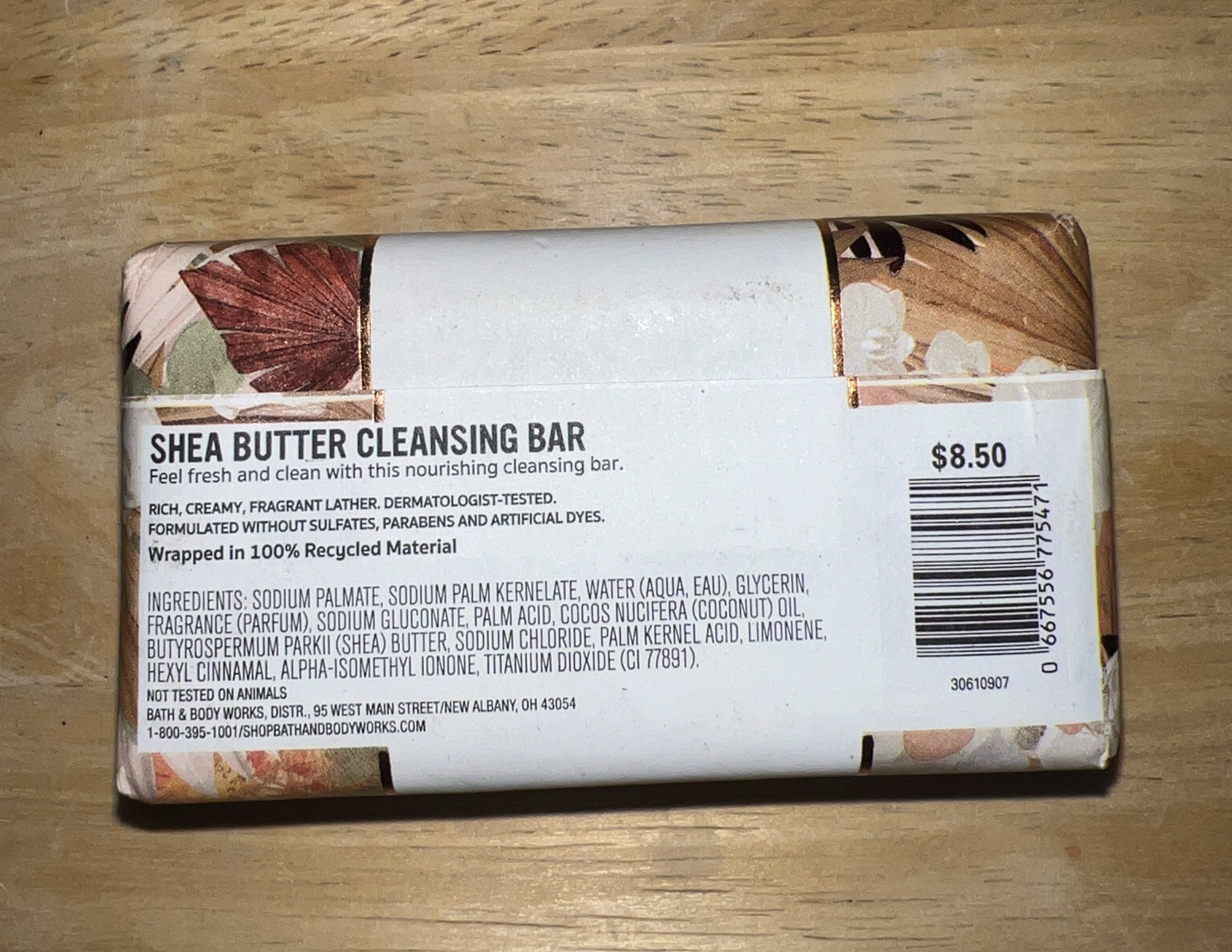 Bath & Body Works Fall In Bloom Shea Butter Cleansing Bar,Not Tested On Animals
