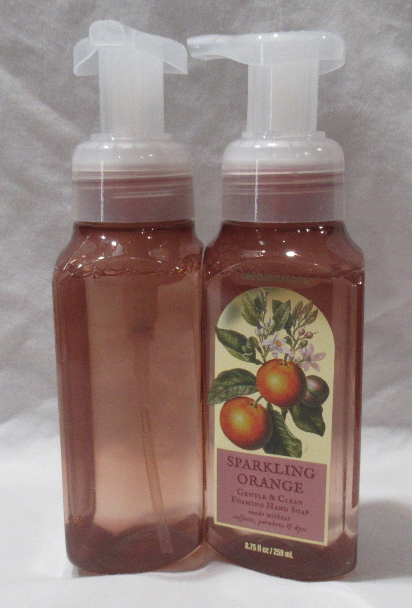 Bath & Body Works Gentle & Clean Foaming Hand Soap Lot Set of 2 SPARKLING ORANGE