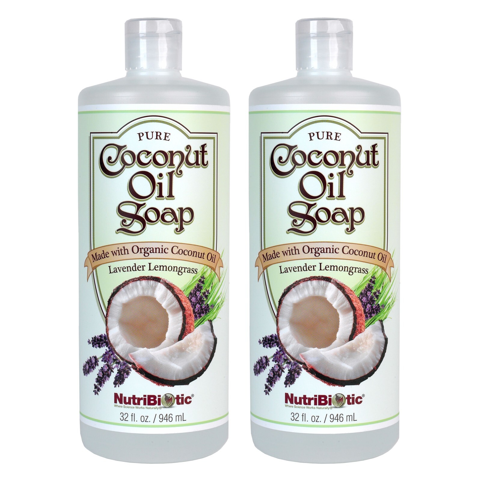 NutriBiotic Pure Coconut Oil Soap, Lavender Lemongrass – Certified Organic
