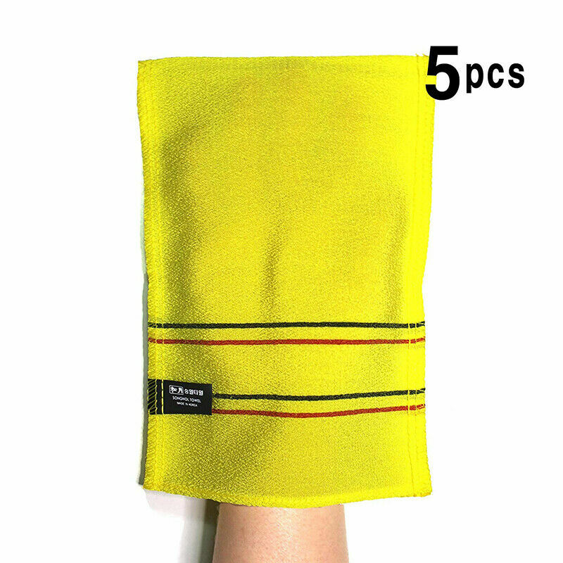 Songwol Korean Exfoliating Bath Mitt Scrub Washcloth Viscos Towel Large 5pcs