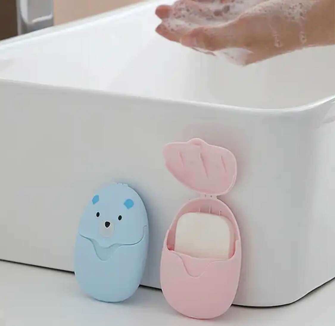 Portable Disposable Cleaning Soap Paper Cartoon Travel Paper Soaps