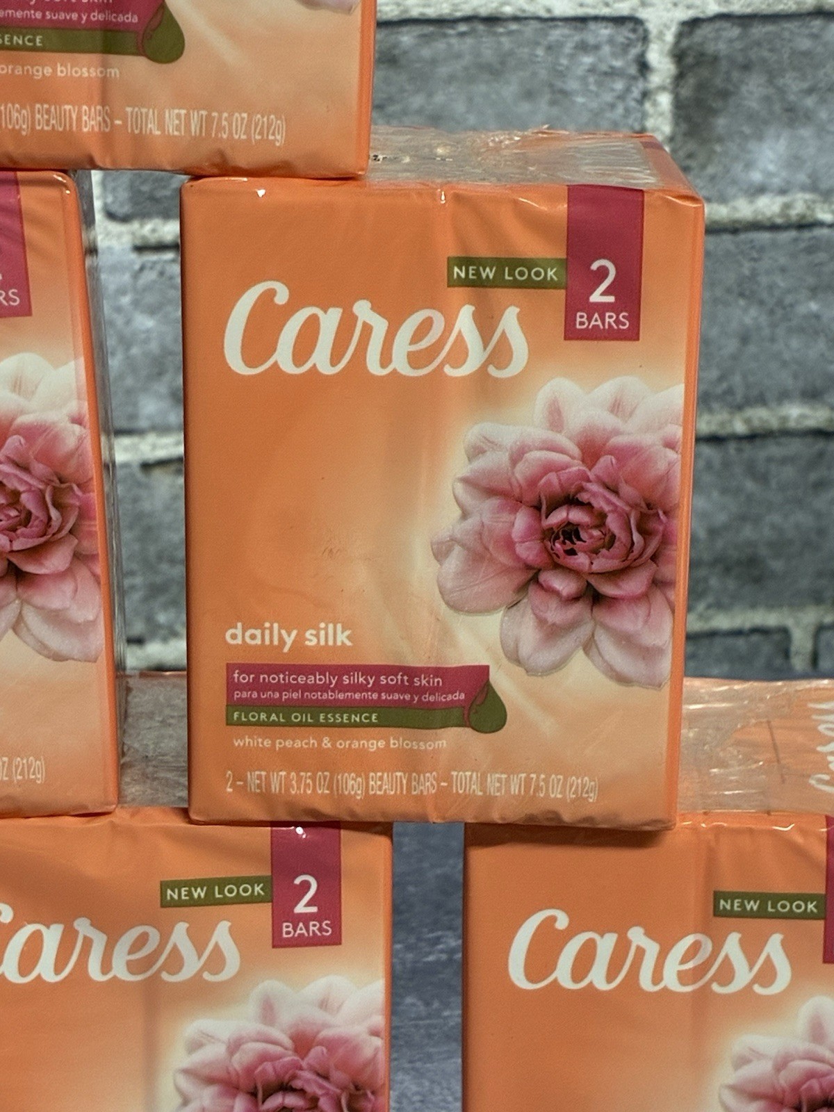Caress Daily Silk White Peach & Orange Blossom Beauty Bars, 3.75 Oz Ea., 12 Bars