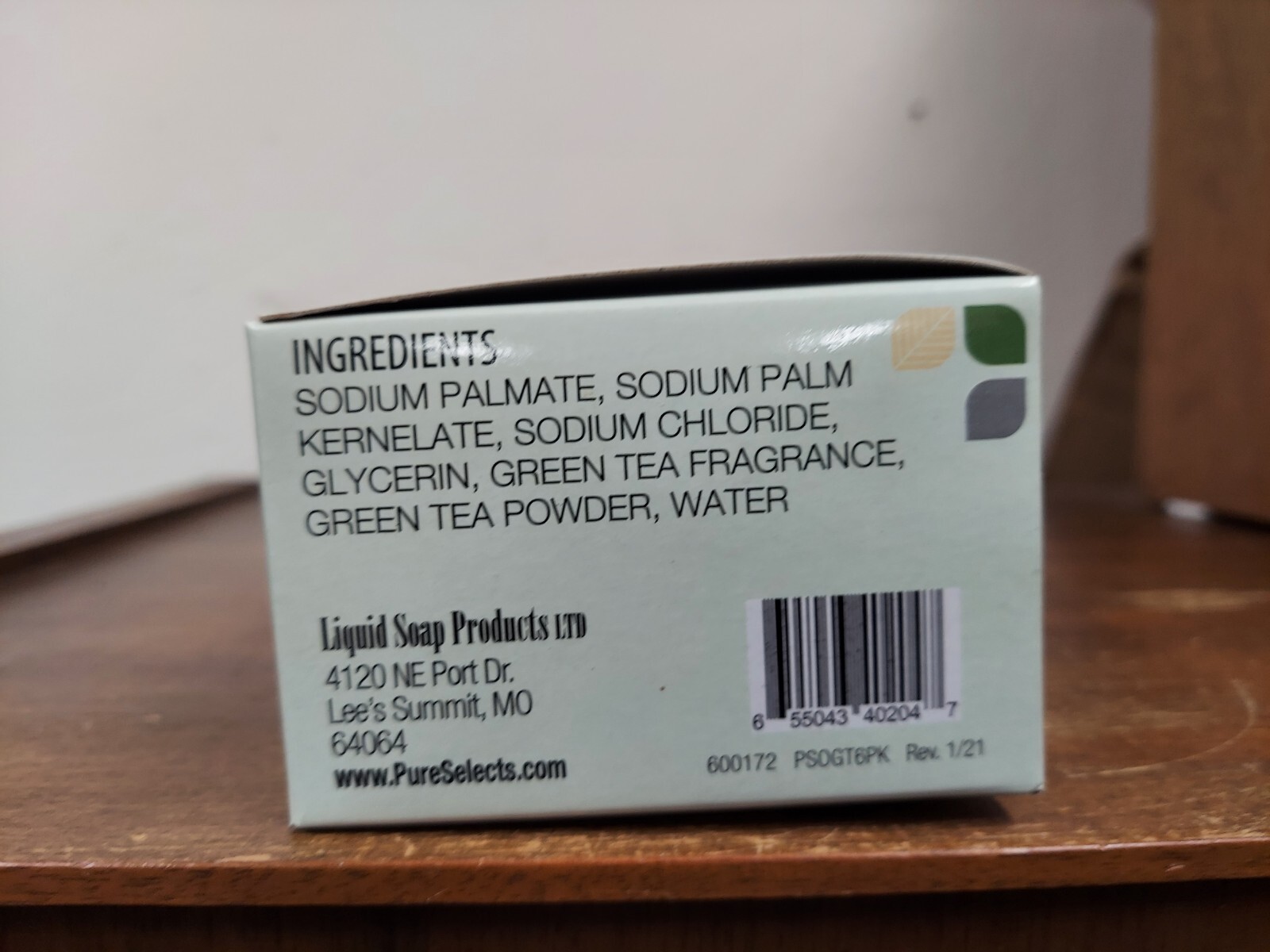 Pure Selects Green Tea Platinum Luxury Bar Soap Six (6) 3 oz Bars New NRFB