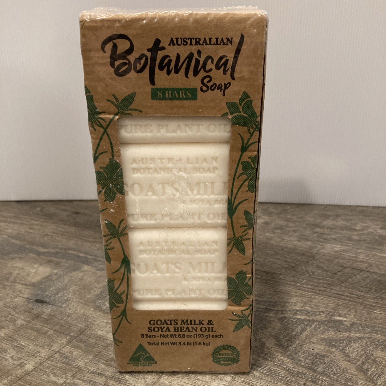 Australian Botanical Soap Goats Milk & Soya Bean Oil 6.8 Oz, Pack of 8 BB Sealed