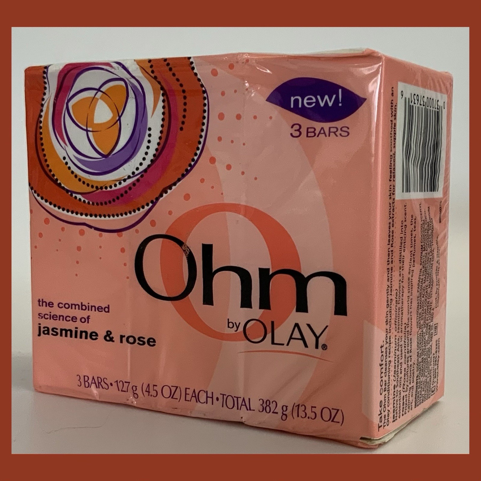Ohm By Olay Beauty Soap Bars – Jasmine & Rose – 4.5 Oz Ea x 3 – NEW Sealed