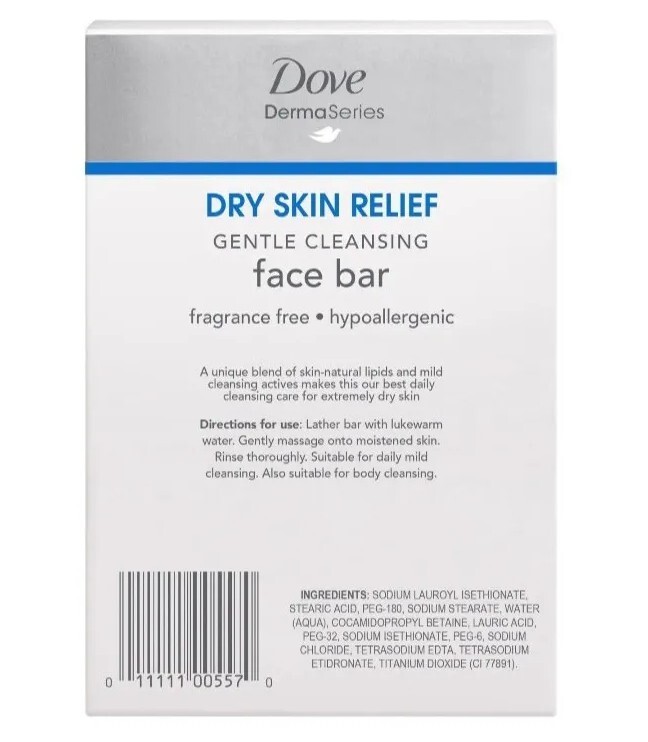 NEW! DOVE (2-BARS) 3.52 Oz. ●DERMASERIES● Dry Skin Gentle Cleansing Face Bars🫧.