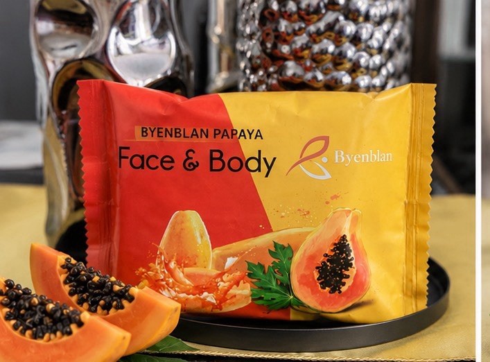 3 pcs Byenblan Papaya Face & Body Bar Soap 6oz Brightening skin care
