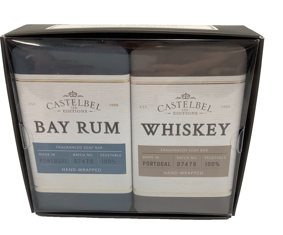 2pcs 300g Castelbel Limited Edition Triple Luxury Bar Soap-Bay Rum & Whiskey