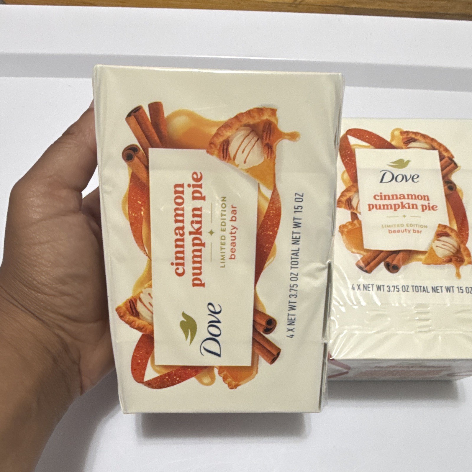 Dove Cinnamon Pumpkin Pie Beauty Bar Soap 4-Pack 3.75 oz Plant-Based