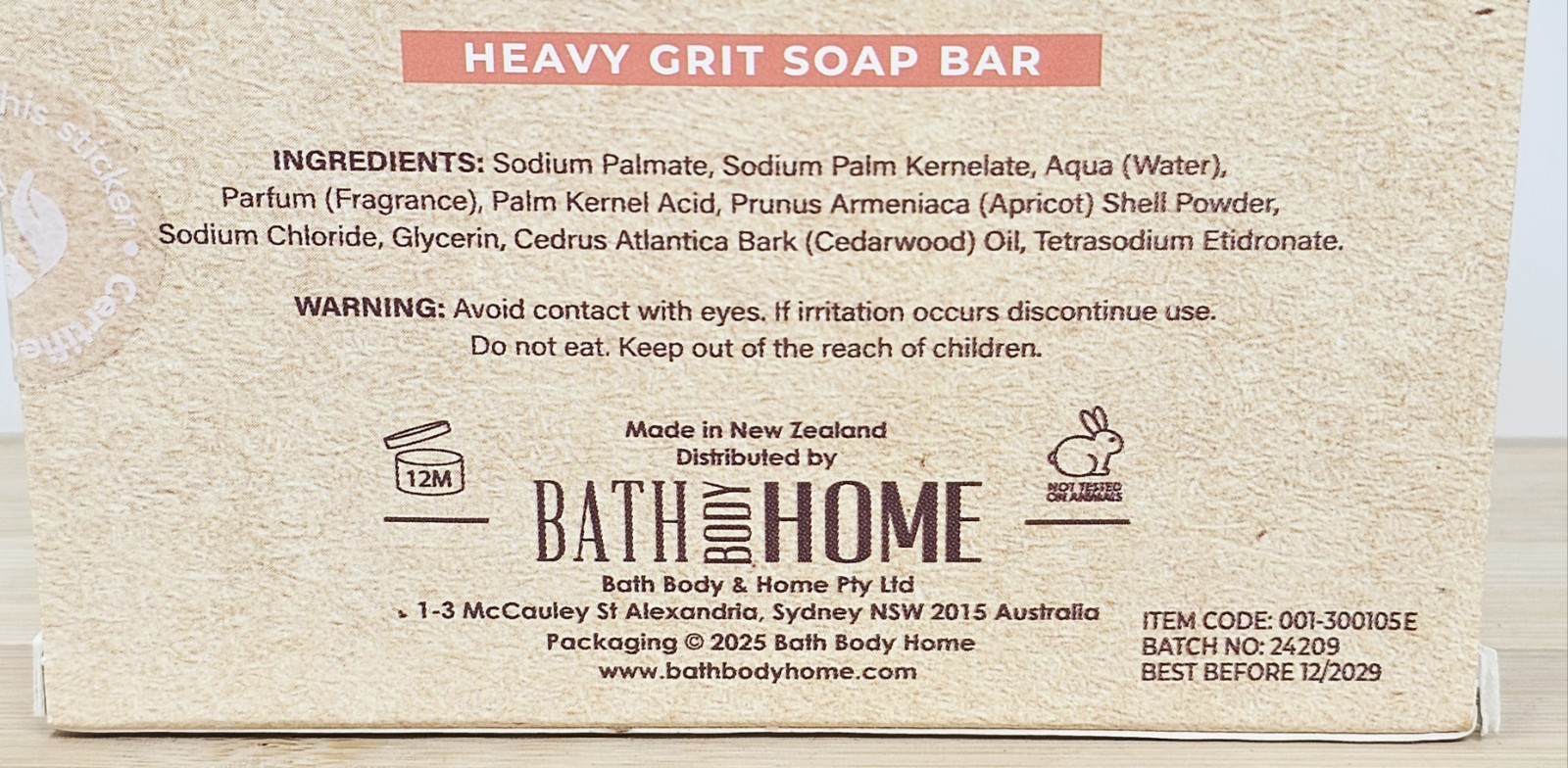 Botanical Infusion Cedarwood Scrub Bar Soap 10.5 oz New Zealand Heavy Grit Soap