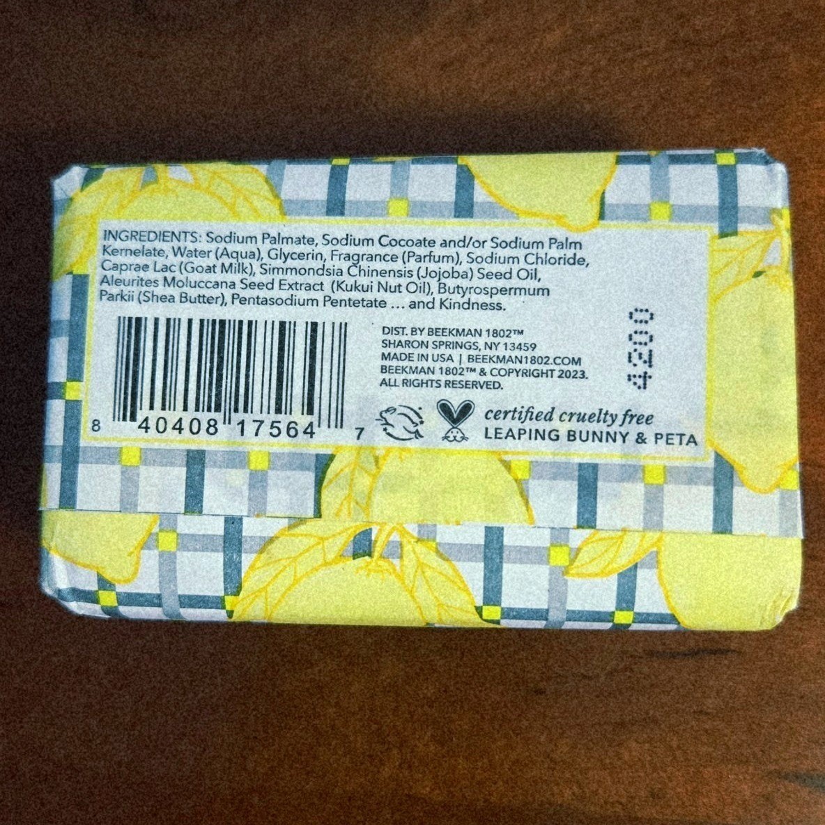 Beekman 1802 Sunshine Lemon Goat Milk Soap Bar 3.5oz Cruelty Free Made in USA