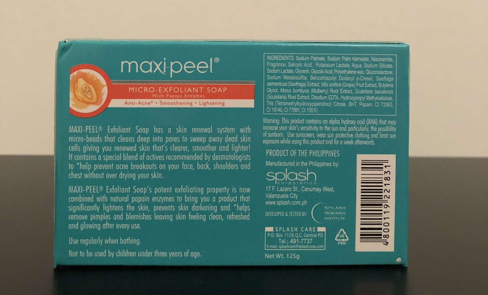 1- Maxi Peel Micro-Exfoliant Soap with Papaya Enzymes 125g
