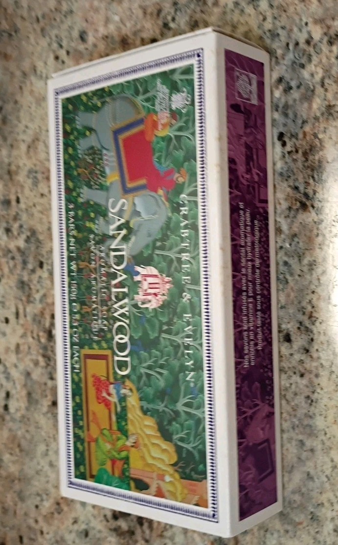 Crabtree & Evelyn For Men Sandalwood Aromatic Soap Box 2 Large 5.3 Oz Bars Rare
