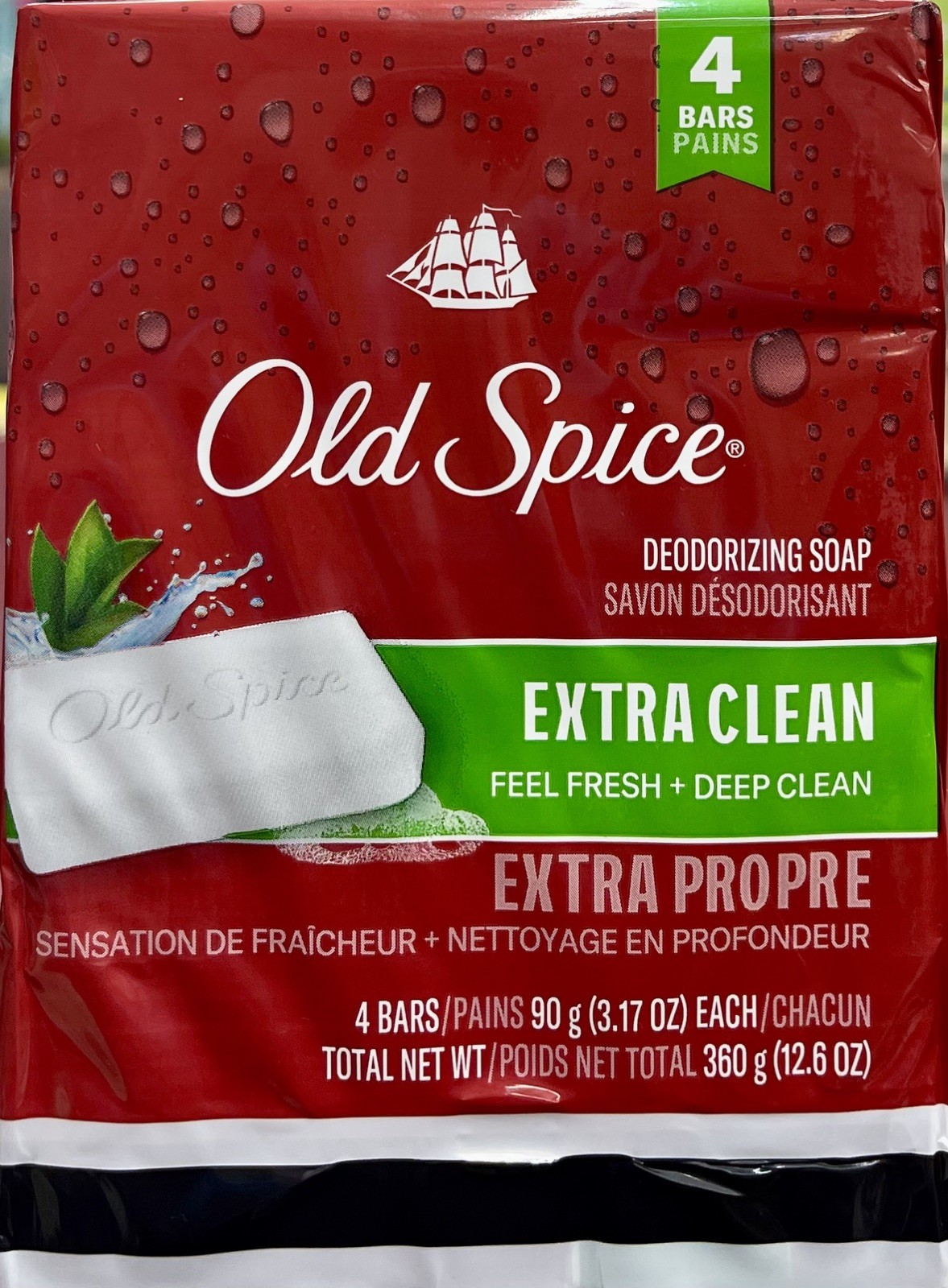 4 Old Spice Deodorizing Bar Soap Extra Clean Fresh & Deep Clean 3.17 oz. 16 Bars