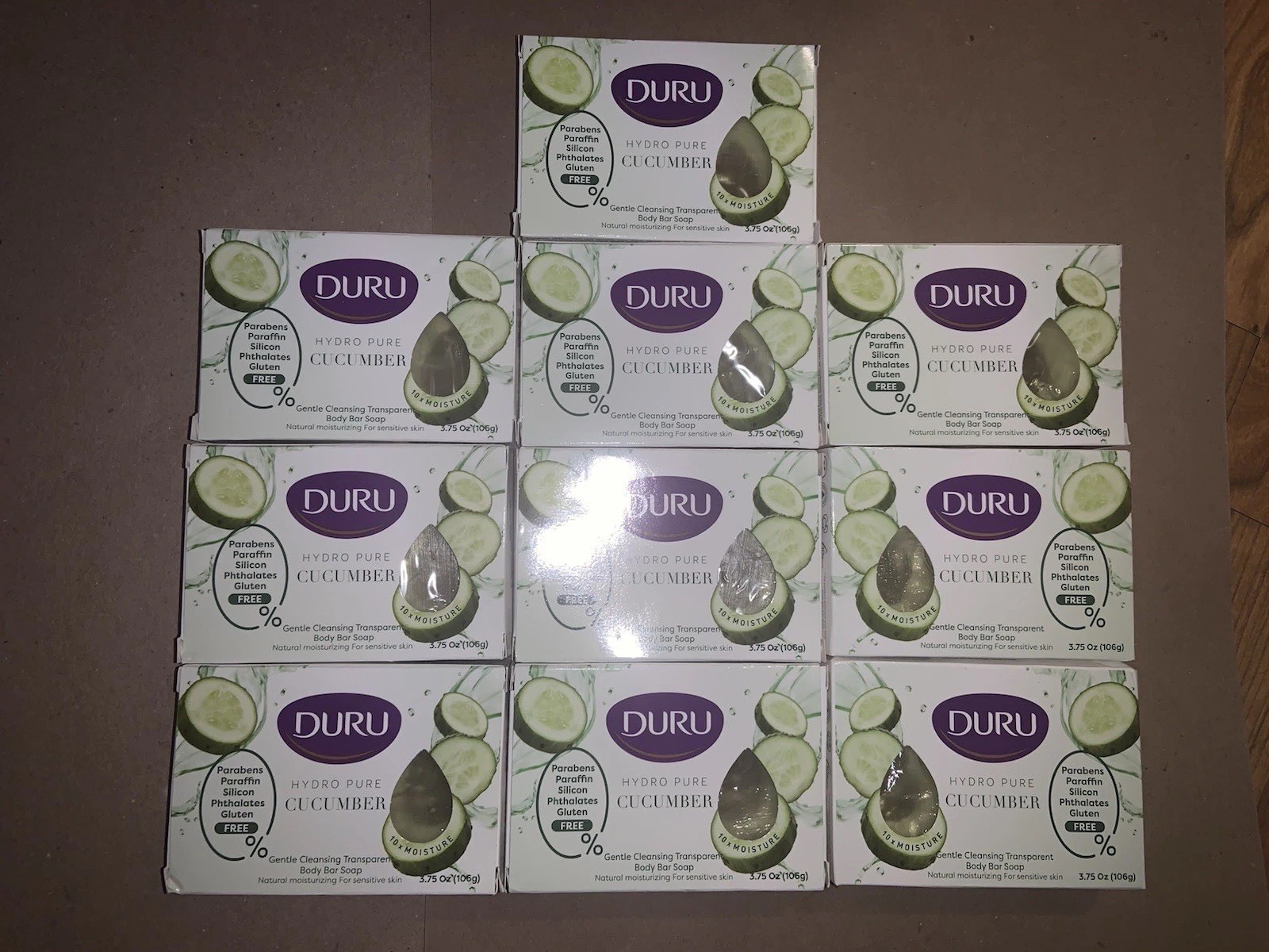 10X Lot Duru Hydro Pure Cucumber Soap Bar 3.75 Oz Parabens Gluten Free