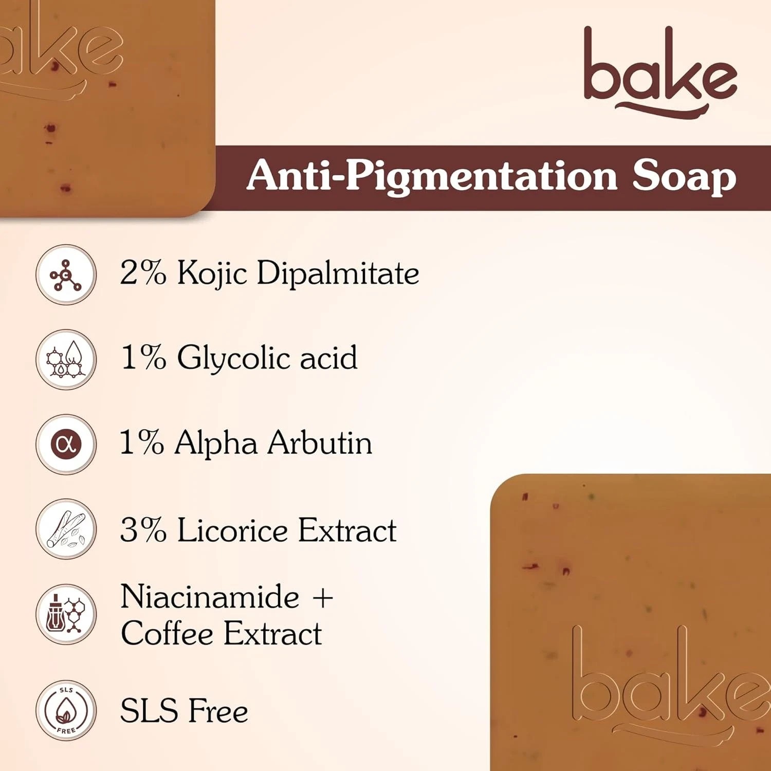 BAKE De-Tan Coffee Soap – 2 x 100g Bars | Anti-Tan, Pigmentation & Dark Spot
