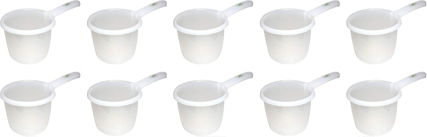 10 Pack Japanese White Plastic Water Ladle Bath Dipper Made in Japan 3042×10