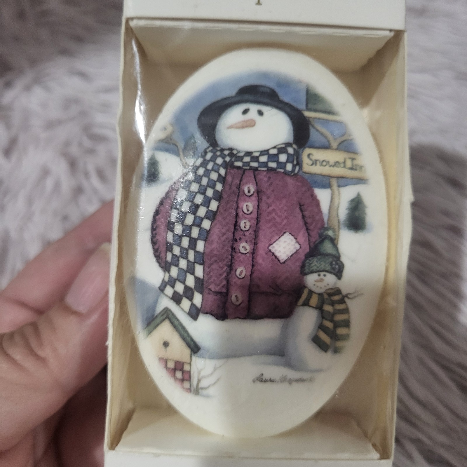Soap Art Christmas Holiday Picture Soap Bar With Snowman Lasting Impressions