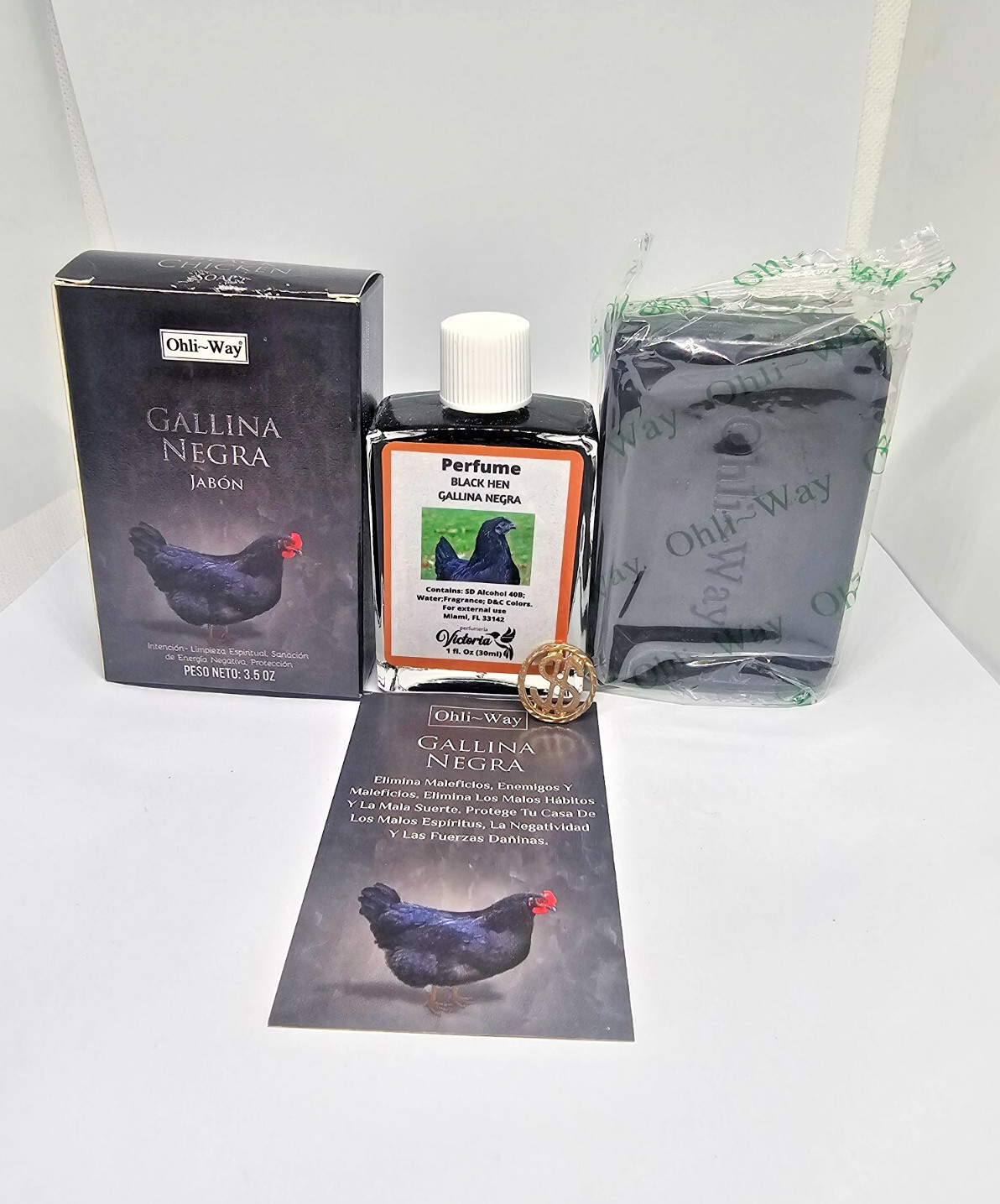 GALLINA NEGRA JABON Y PERFUME / BLACK HEN ELIMINA LAS MALAS ENERGIAS CONTRA TODO