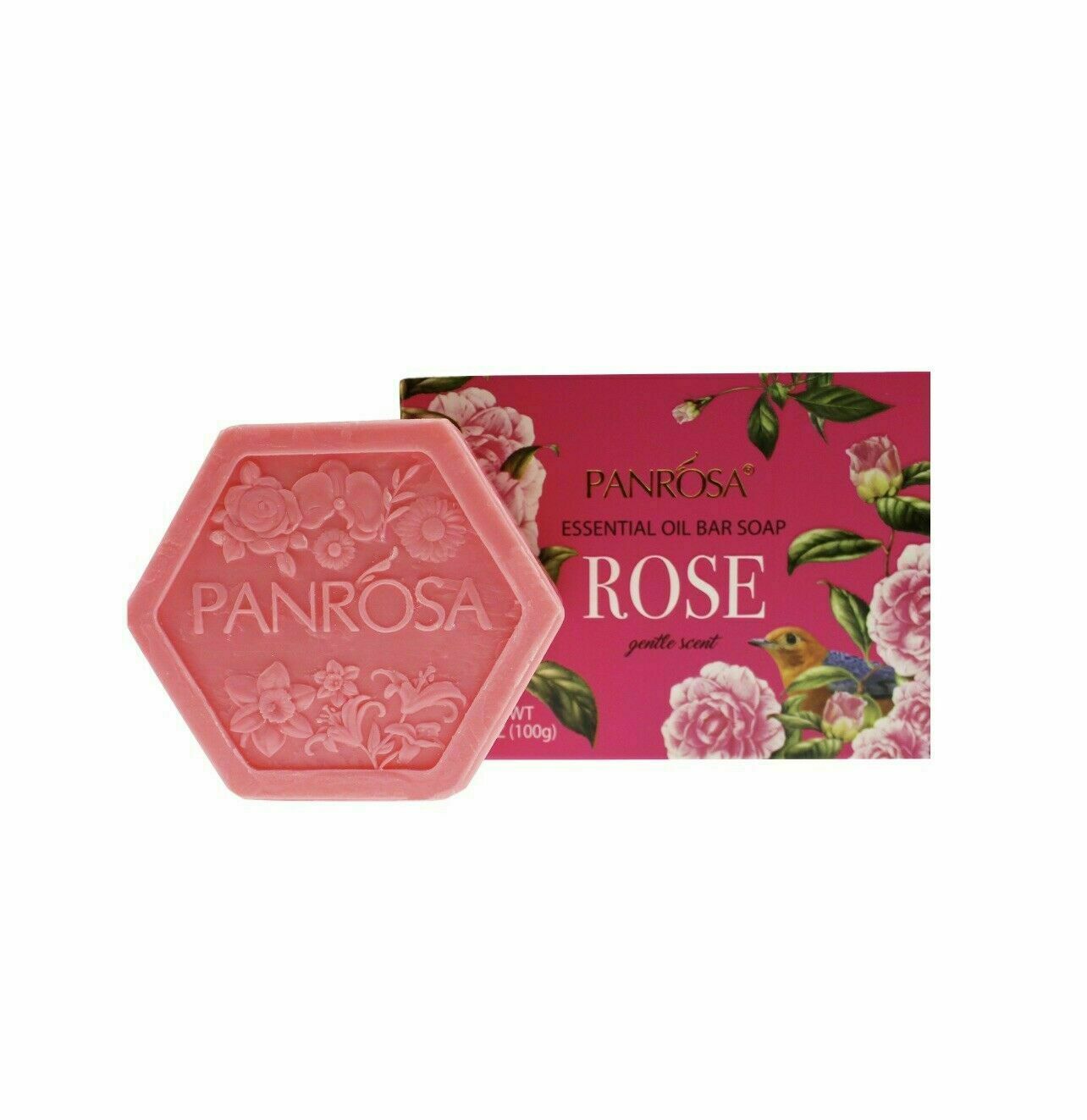 Lot of 36 Panrosa Rose Essential Oil Bar Soap 3.5 oz case box hexagon