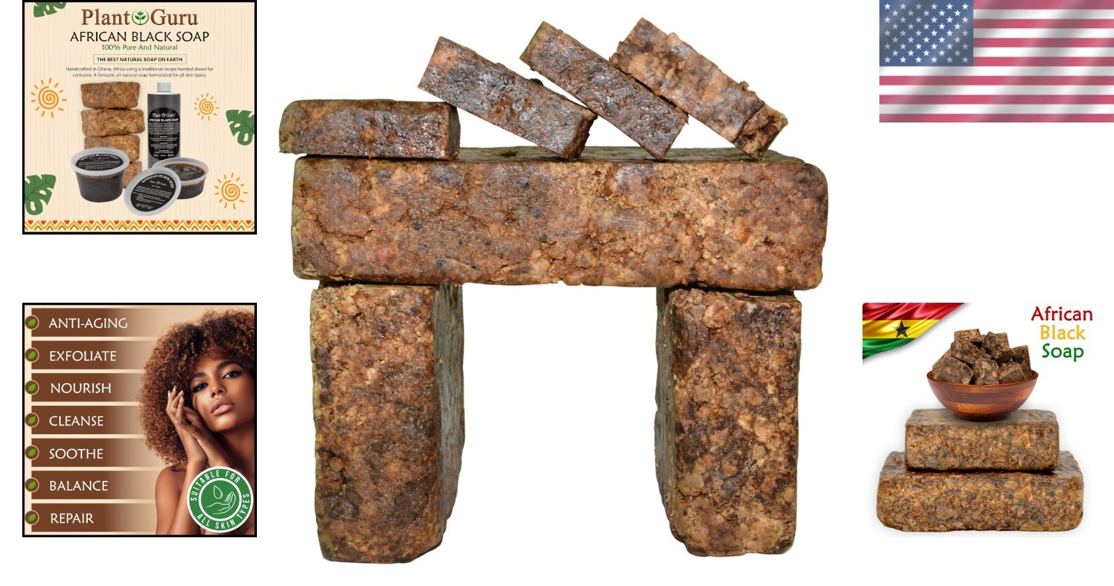 Ghanaian Black Soap 5 lbs. Bulk Bars – Pure & Natural