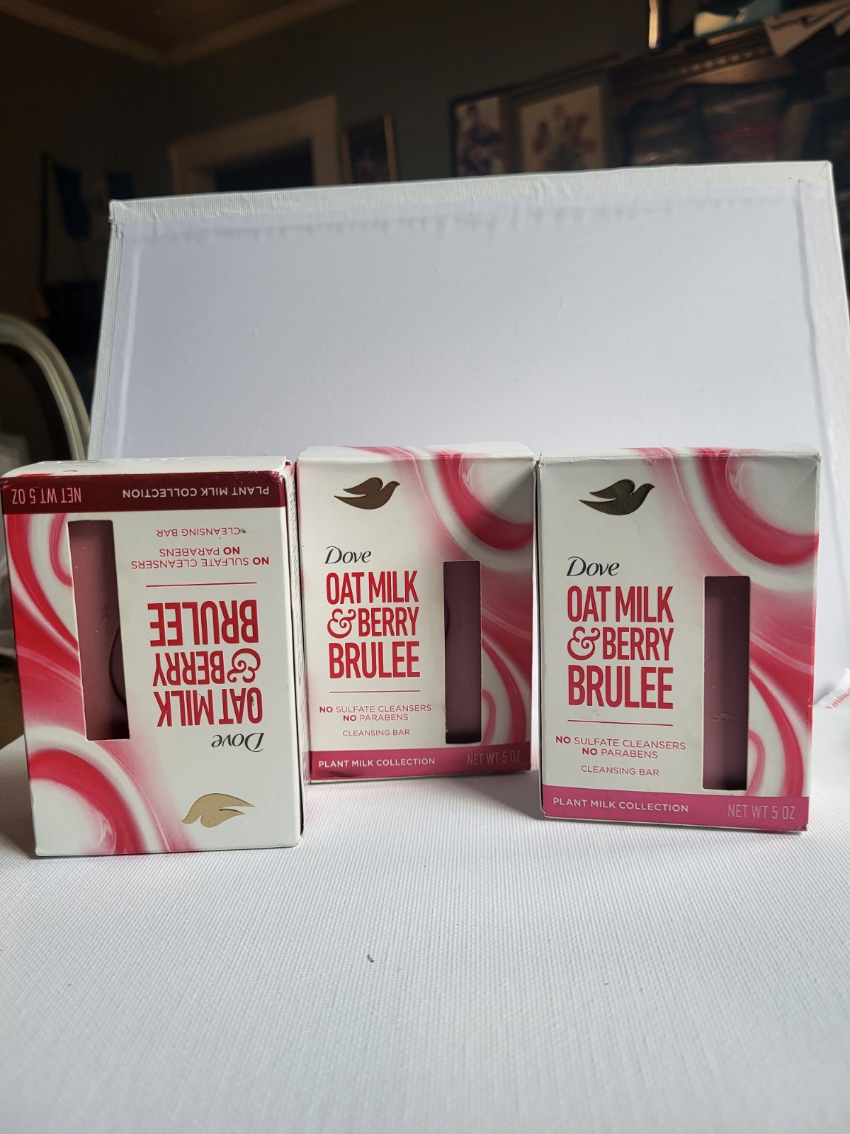 Dove Oat Milk Berry Brulee Plant Milk Bar Cleansing Soap 5 OZ Lot Of 3. 1Z