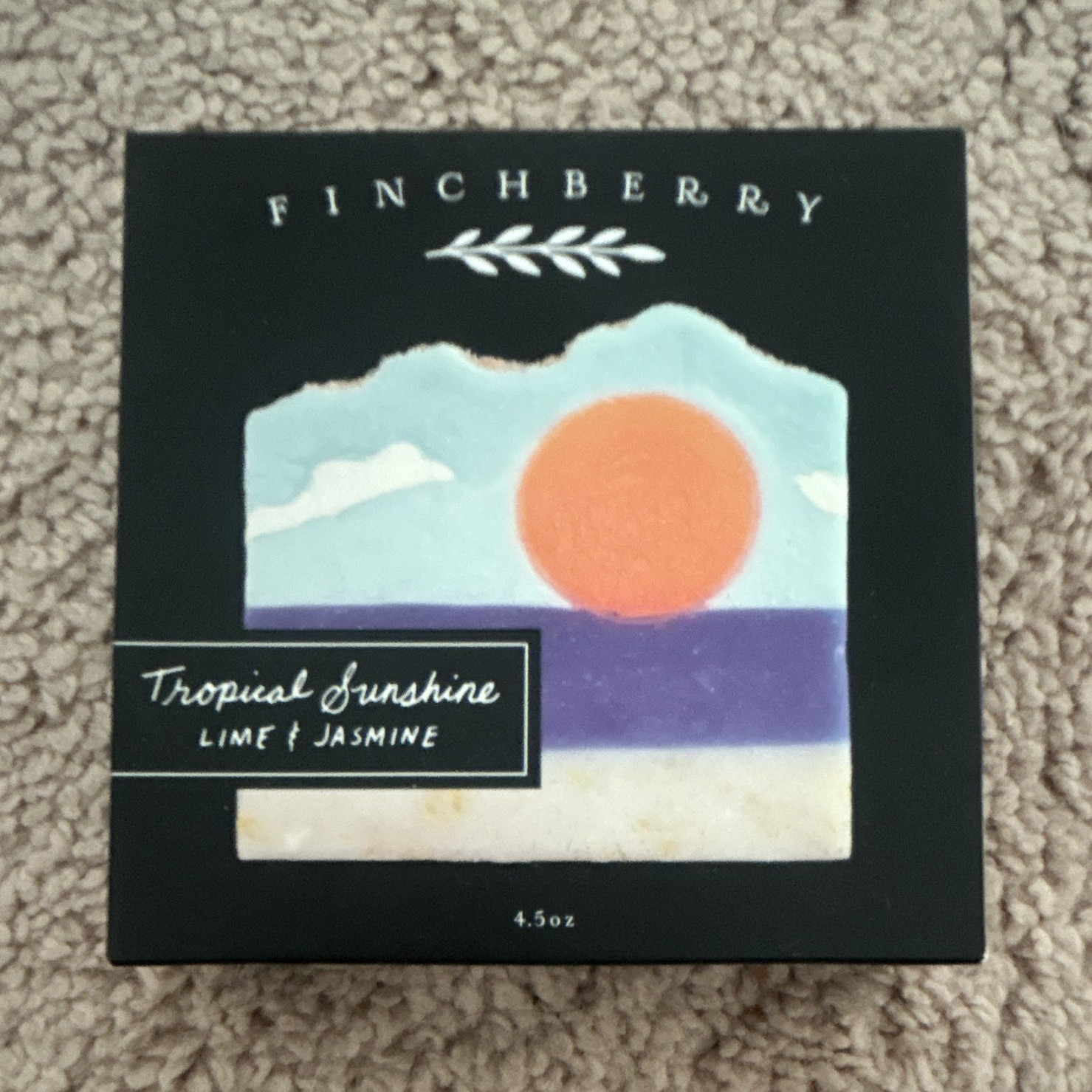Finchberry Tropical Sunshine Body Bar Soap, Lime & Jasmine Scent 4.5 oz
