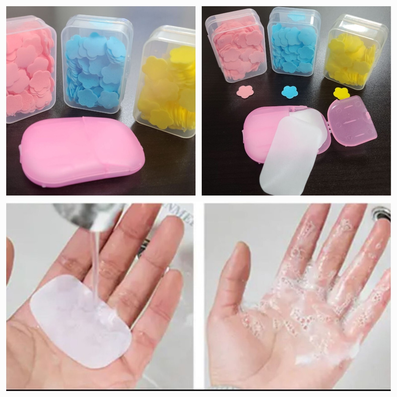 Mini Box Soap Disposable Soluble Hand Washing Paper Petal Portable Travel