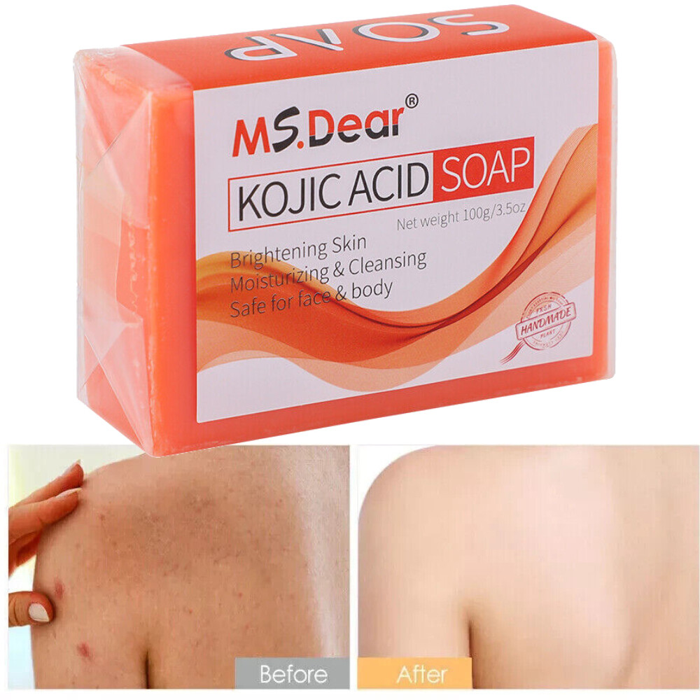 1Pcs Kojic Acid Soap Dark Spot Whitening Turmeric Skin Bleaching Lightening 100g