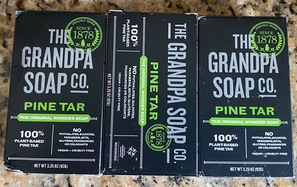 Grandpa’s Pine Tar Bar Soap 3.25 Ounce (Pack of 3) FREE SHIPPING