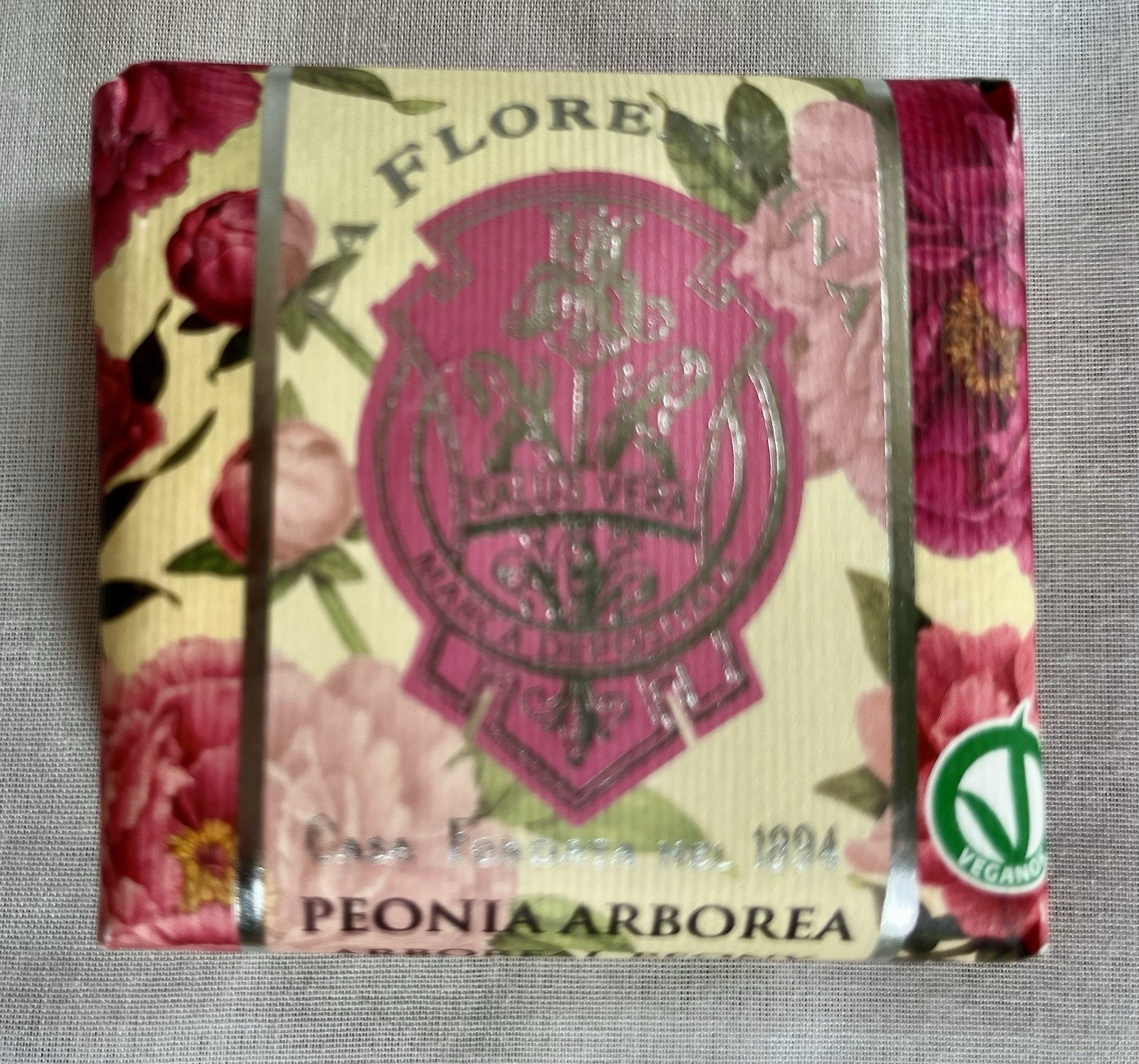 La Florentina Peonia Arborea Vegan Shea Butter Luxury Soap Bar, Peony Scent 150g