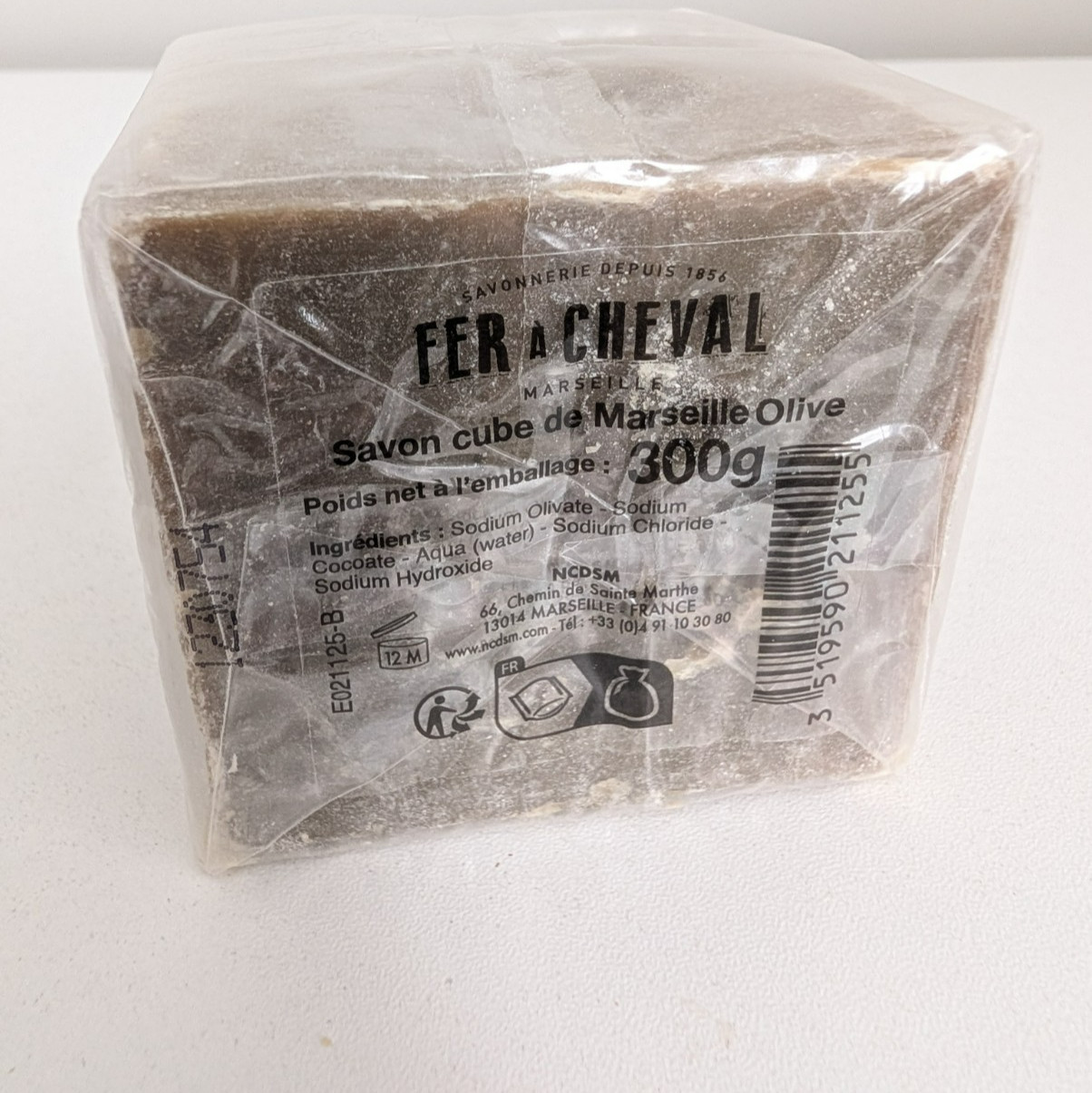 Fer a Cheval Savon Cube de Marseille Olive Soap Cube 300g Wrapped