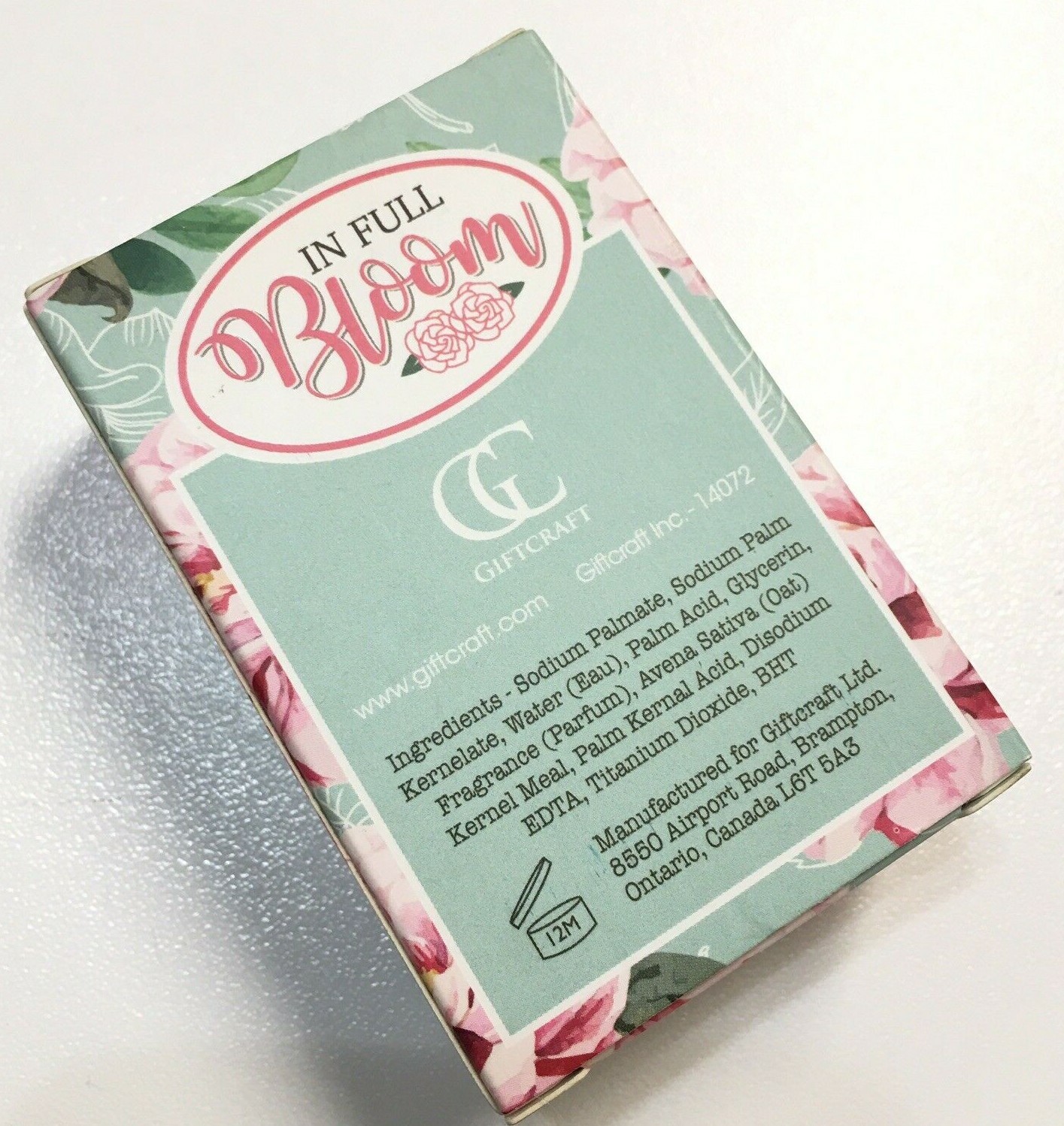 Gift Craft Hello Lovely Exfoliating Oatmeal Soap Peony Jasmine Bloom 3.52oz Bar