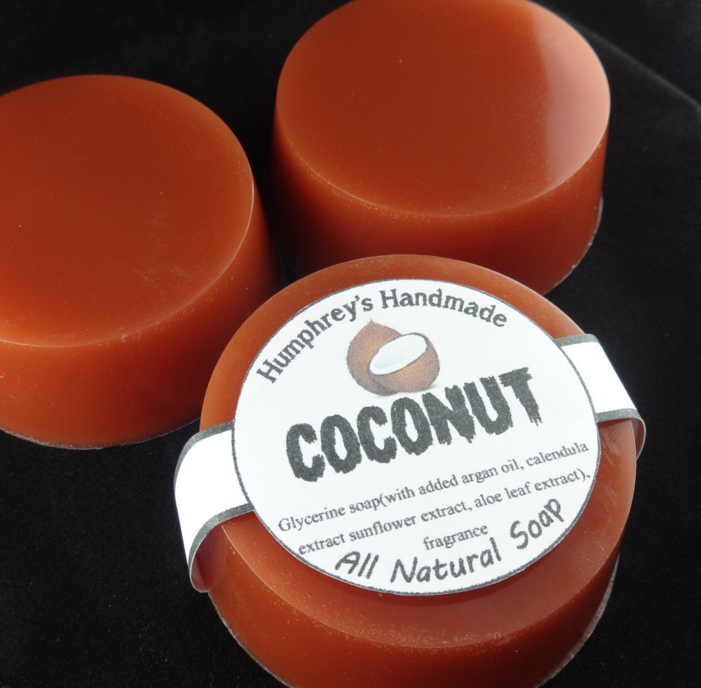 Men’s COCONUT soap, Glycerin Unisex Brown Shave & Shampoo, Argan Oil Tropical