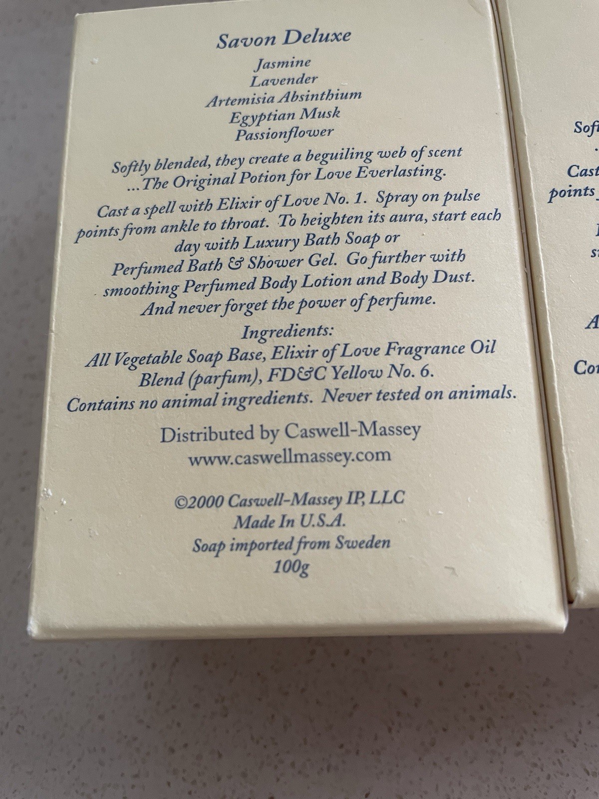 Vintage Caswell Massey Elixir of Love No.1 Perfumed Soap 2 Bars With Box Y2k