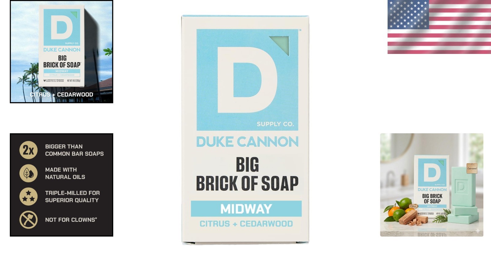 Triple-Milled Extra Large Bar Soap – Refreshing Midway Scent for All Skin Types