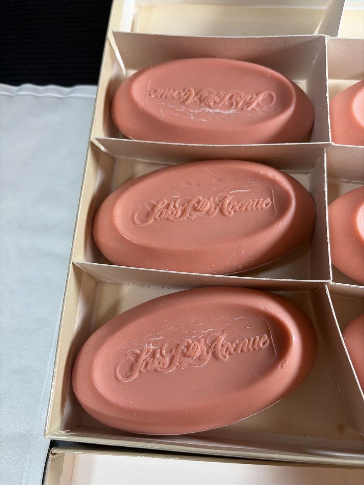 9 Vtg Soap Bars Saks Fifth Avenue Set Pink American Beauty Rose Scented
