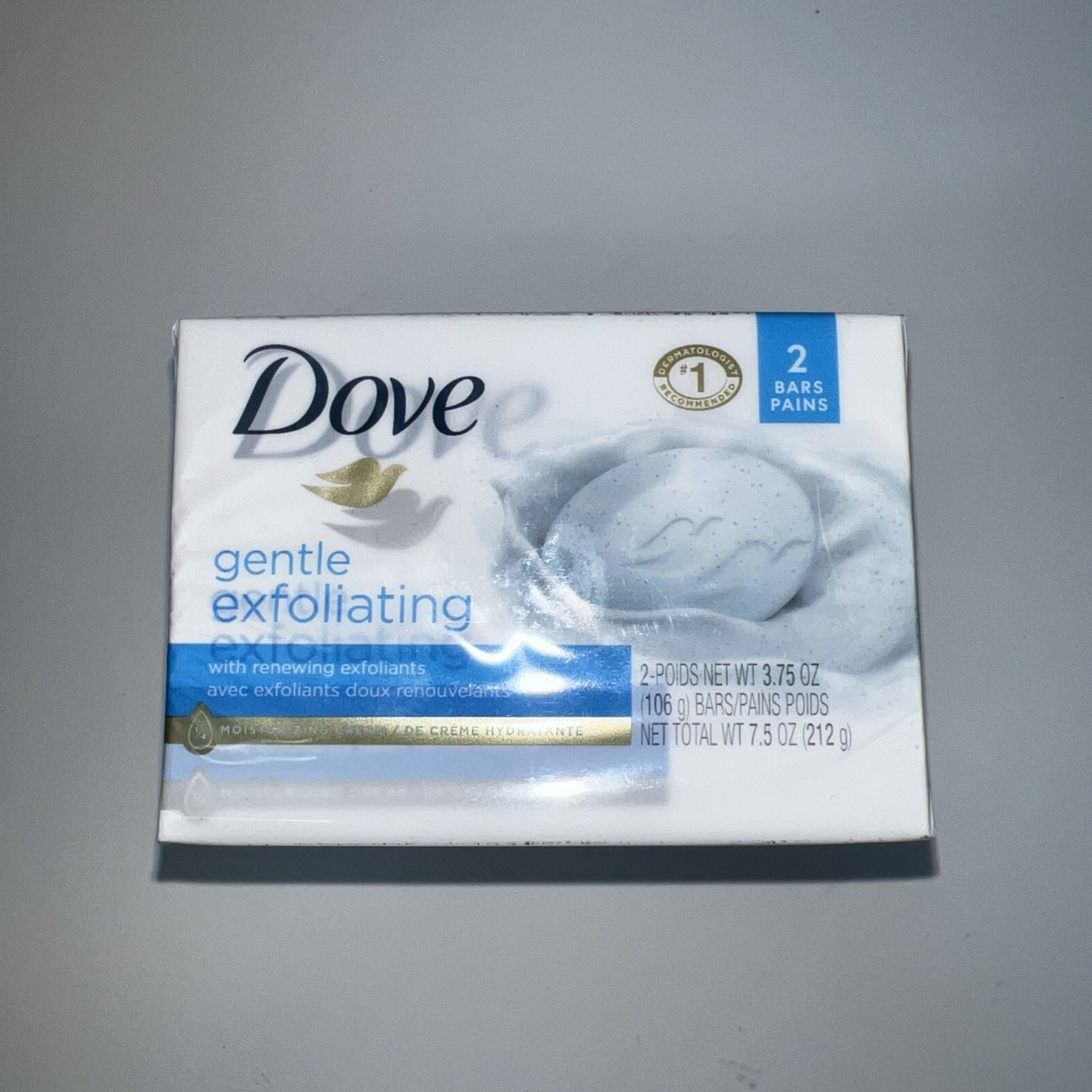 Dove Gentle Exfoliating Beauty 2 Bar Soap 7.5 oz Moisturizing Cleansing