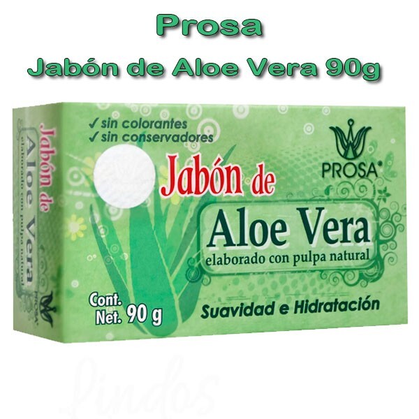 PROSA Jabón Aloe Vera Bar Soap Smoothes and Moisturizes the Skin 90 g