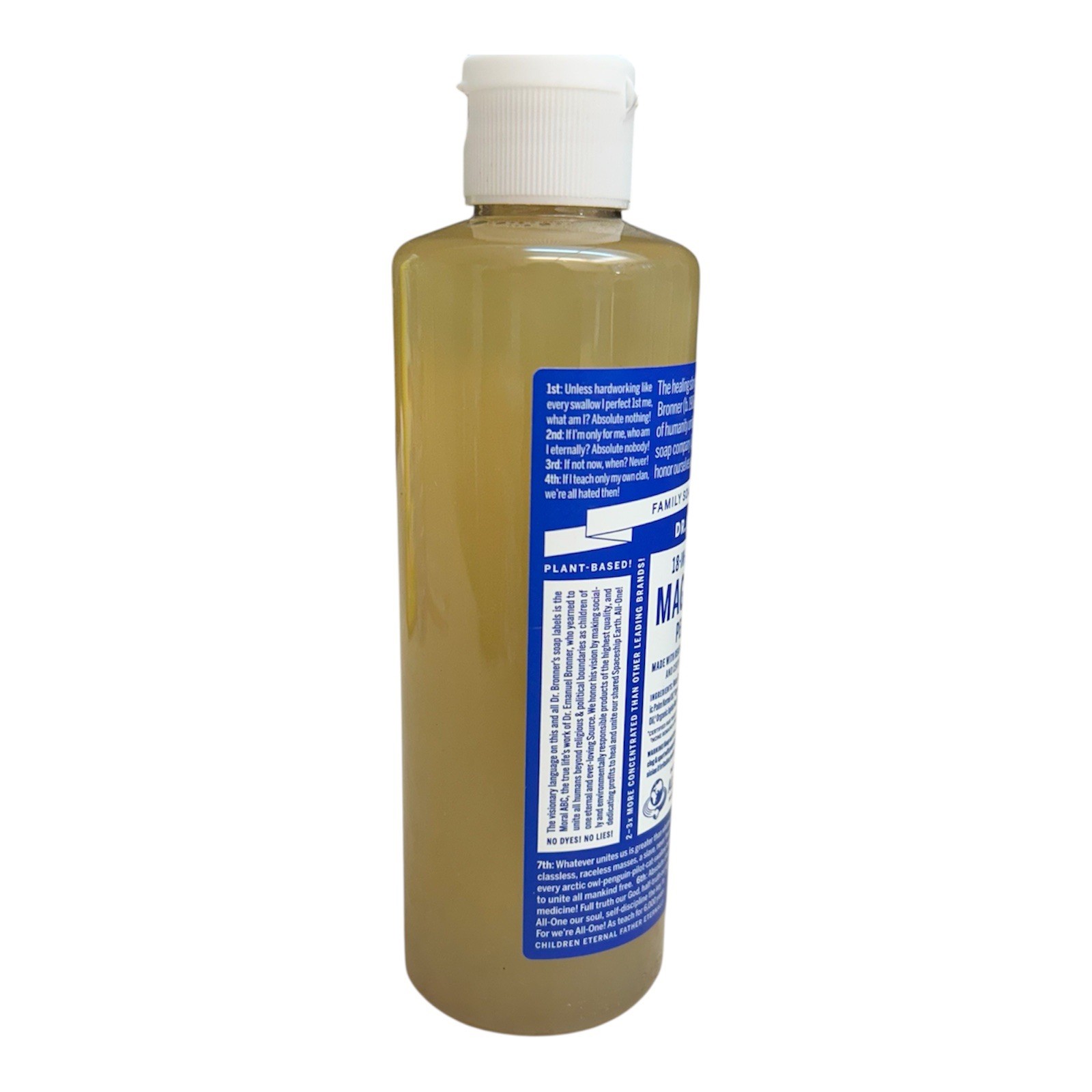 Dr. Broner’s- Pure-Castile Magic Liquid Soap (Peppermint 8,oz), Non GMO, Vegan