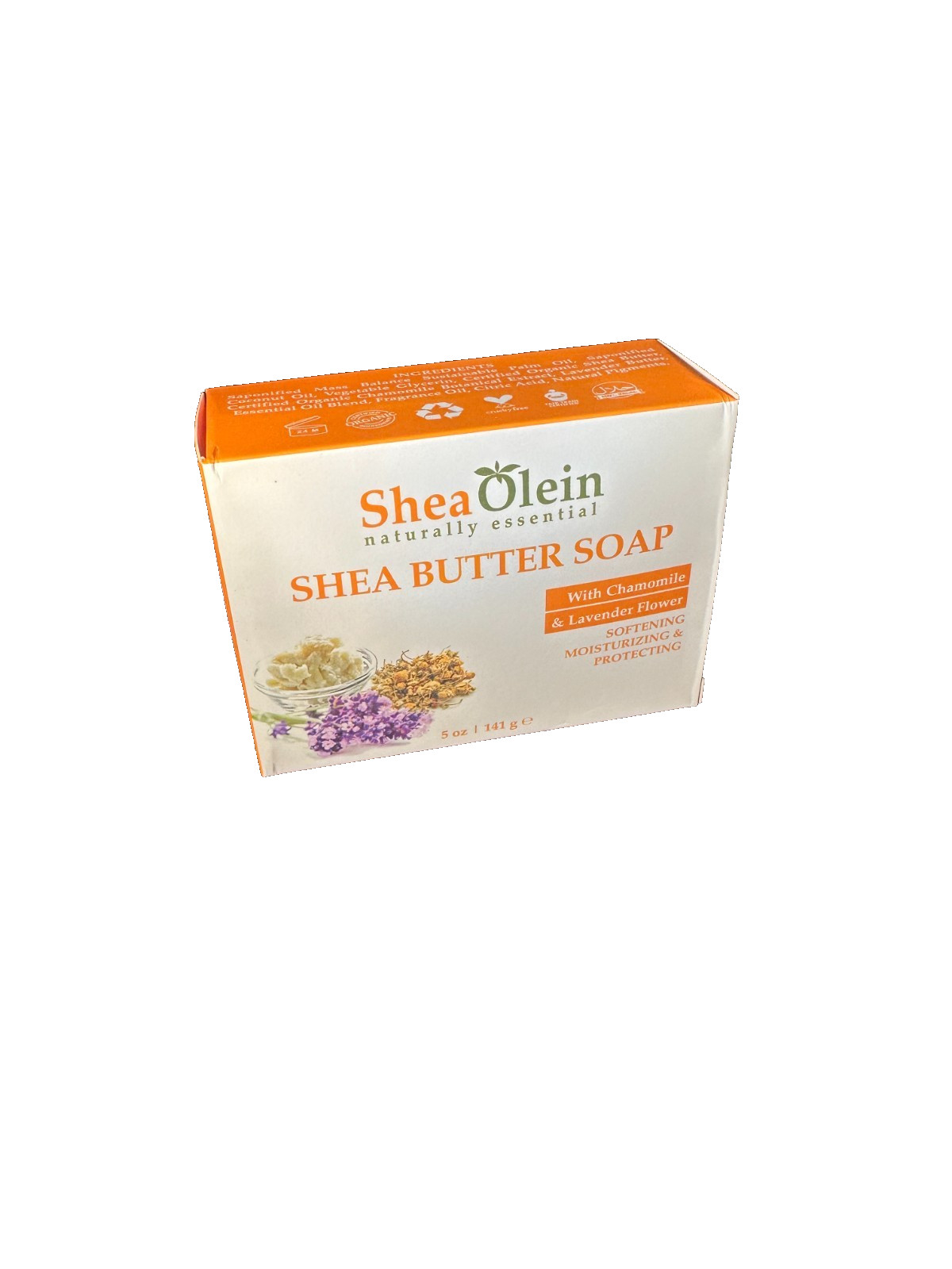 Shea Olein Shea Butter Soap with Chamomile & Lavender Flower 5oz 6 Bars