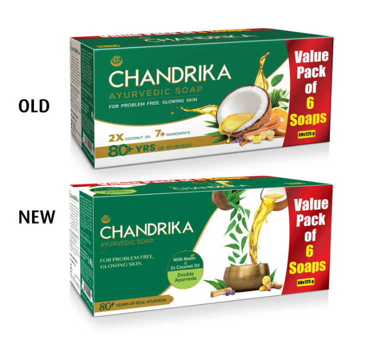 Chandrika Ayurvedic Soap Classic 125g x 6 Handmade Bath Soap Coconut Oil