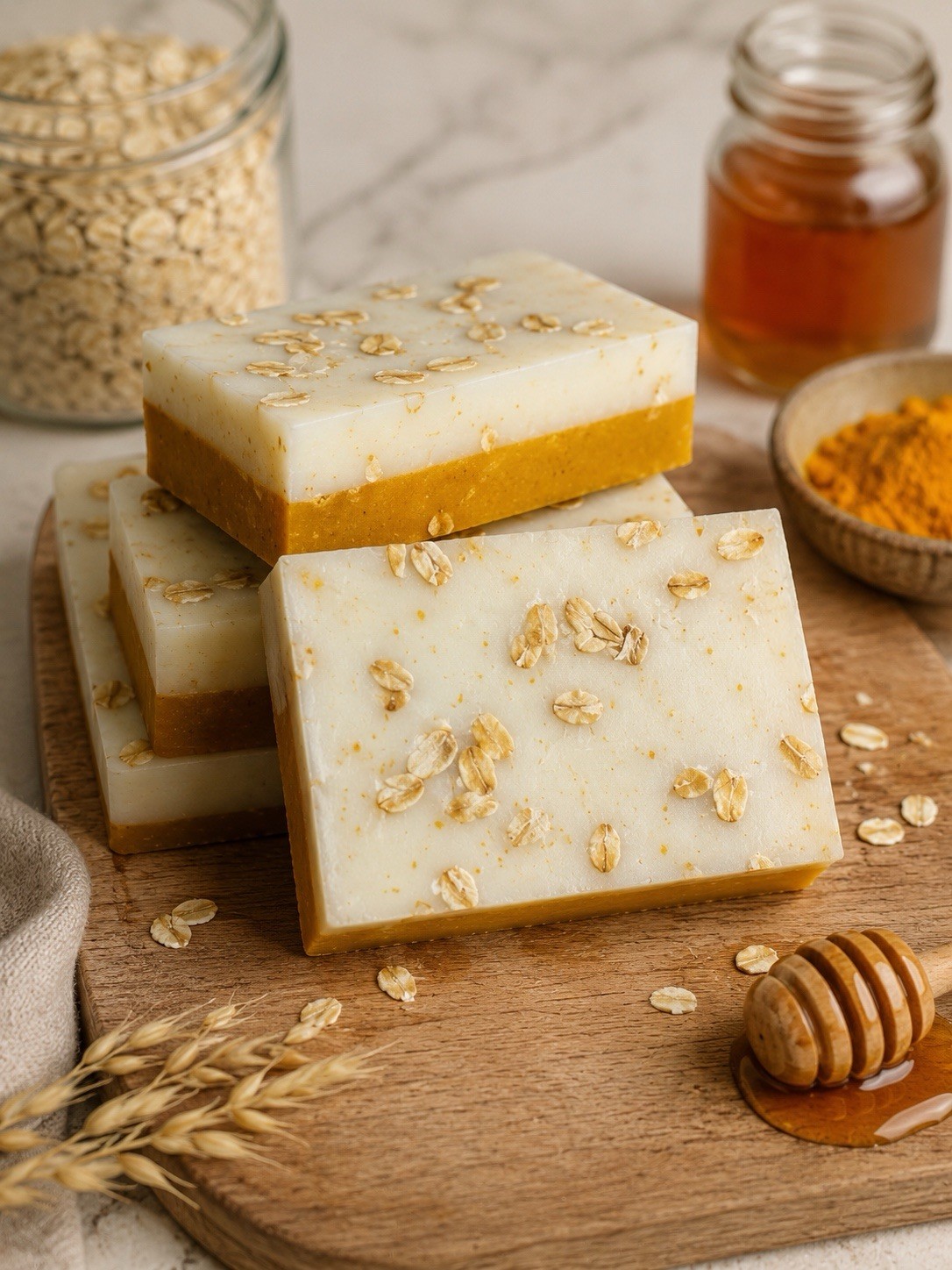 Oatmeal, Milk, Honey And Turmeric Goatmilk Soap