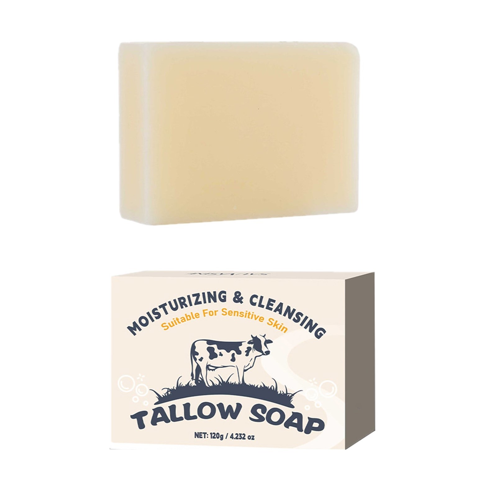 120g Bath Soap Deep Cleaning Body Soap Moisturizing Tallow Soap Oil Control