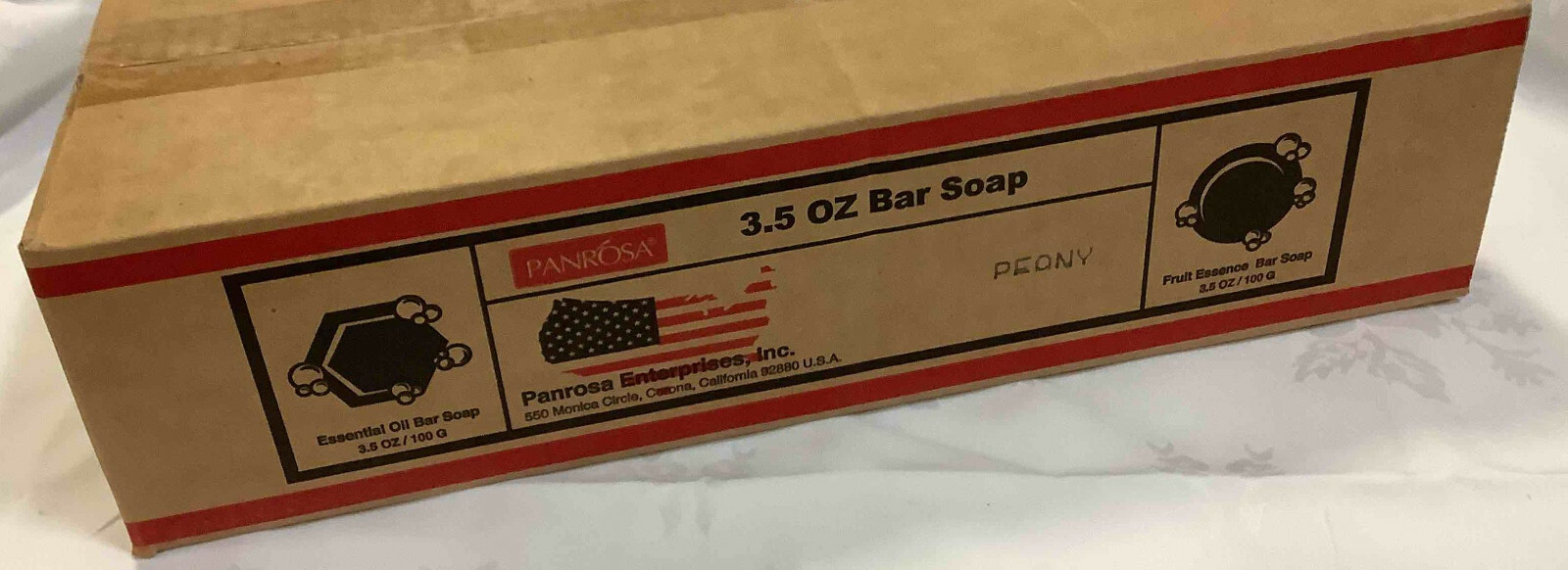 Lot of 36 Panrosa Peony Essential Oil Bar Soap 3.5 oz hexagon case box